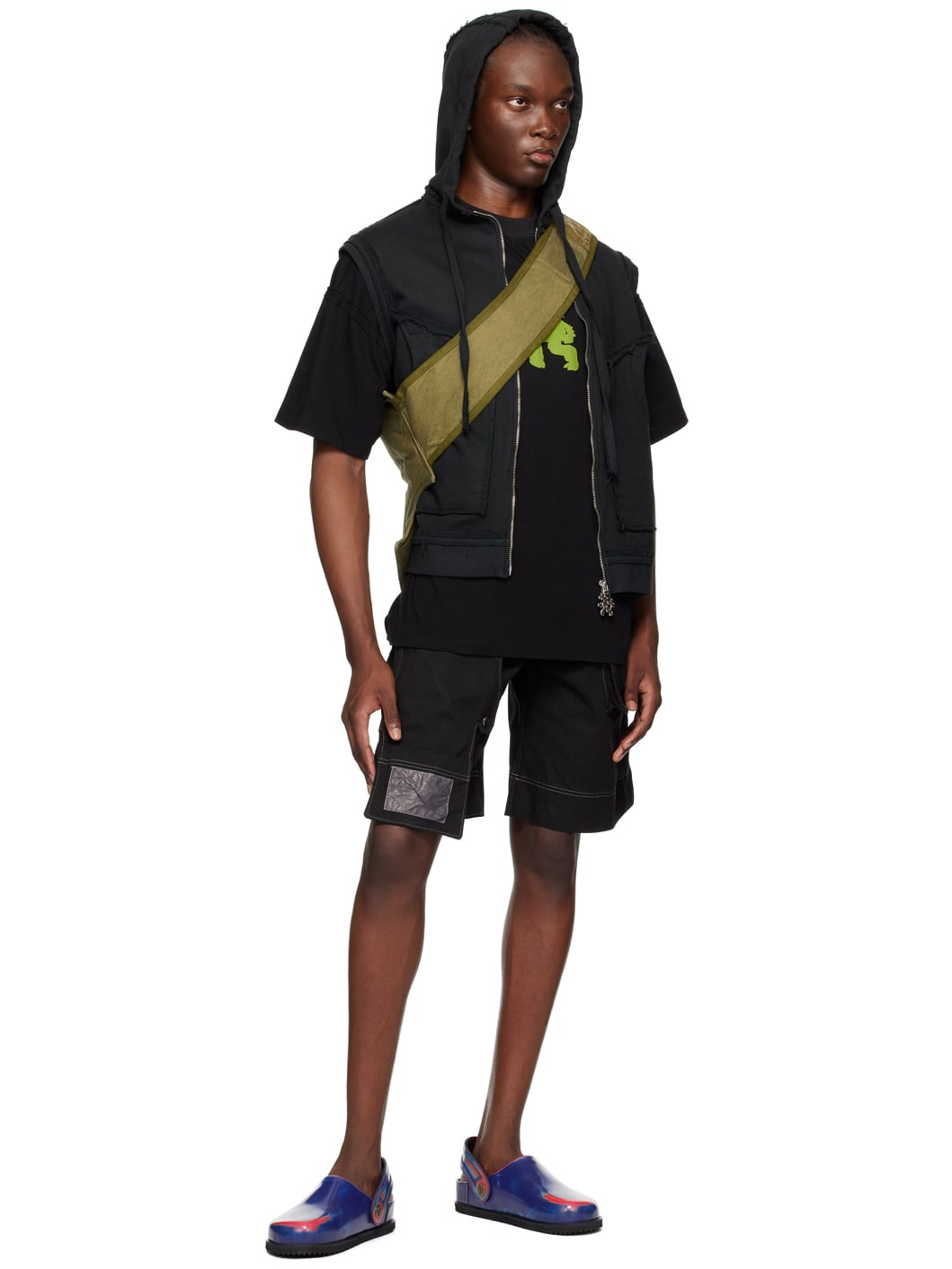 Black 7-Poc Denim Shorts - 4
