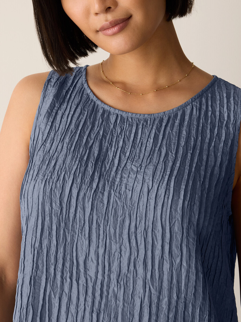 Textured Silk Jacquard Ballet Neck Tank 5