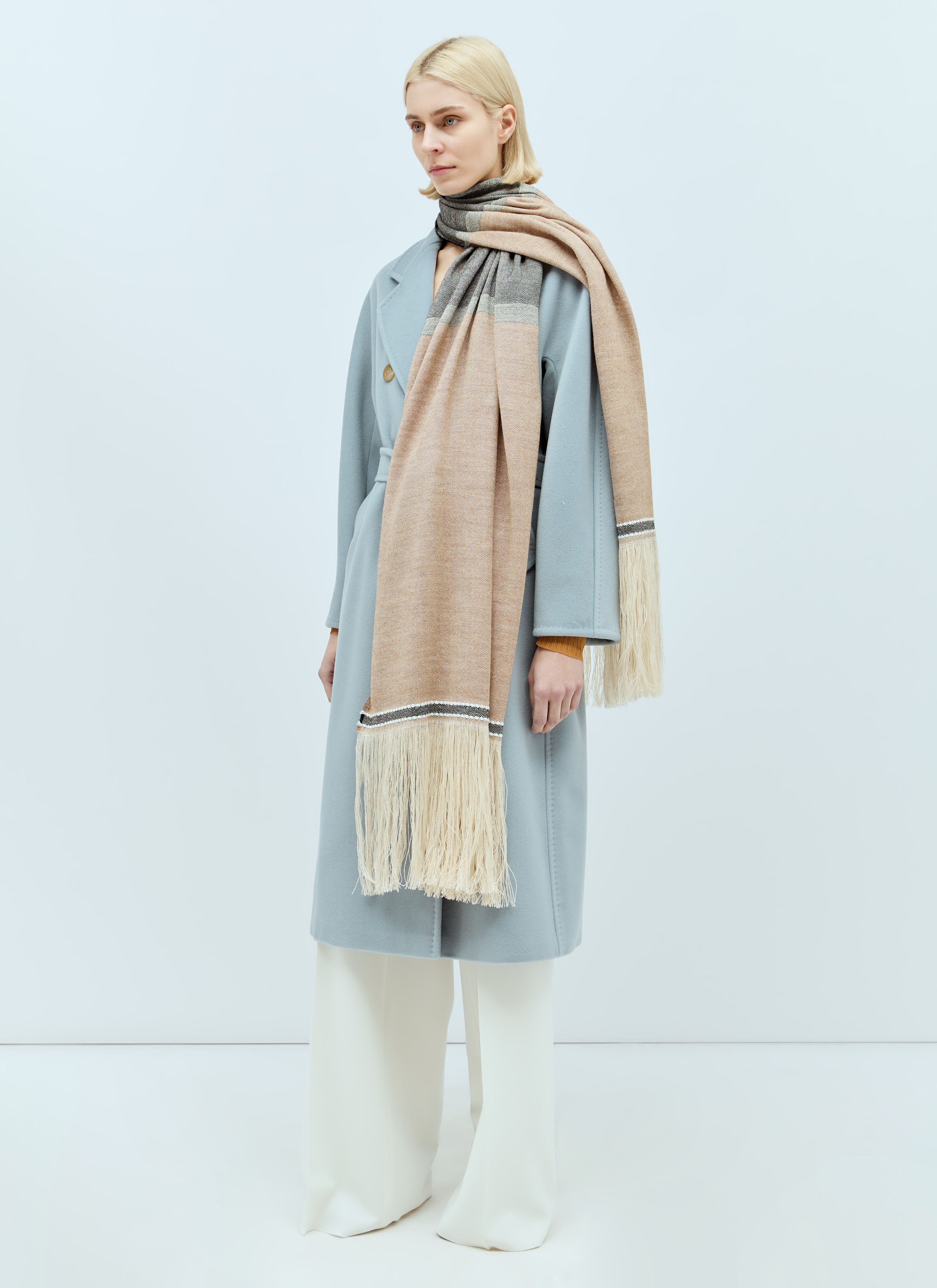 Max Mara Women Linen And Wool Stole - 1