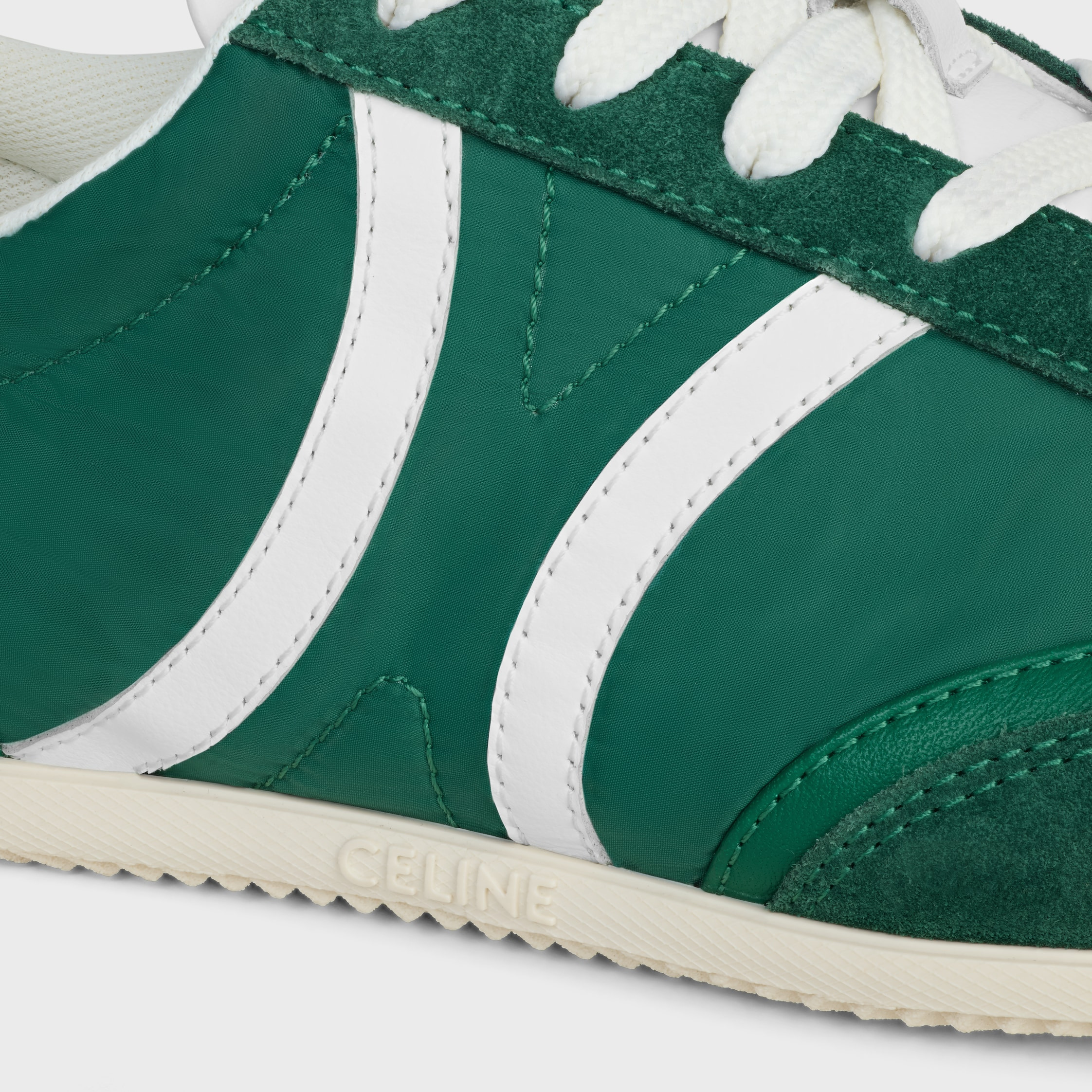 CELINE JOGGER LOW LACE-UP SNEAKER WITH TRIOMPHE IN NYLON, SUEDE CALFSKIN AND CALFSKIN - 5