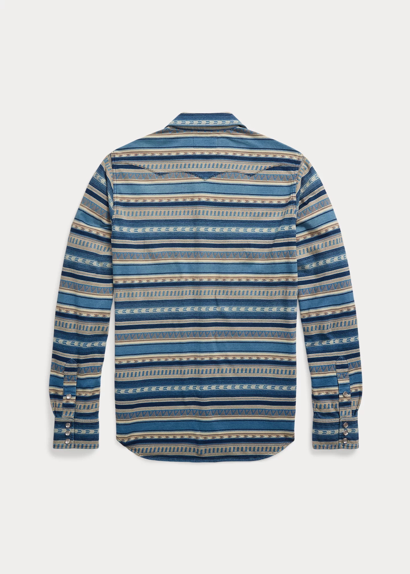 Slim Fit Indigo Jacquard Western Shirt - 3