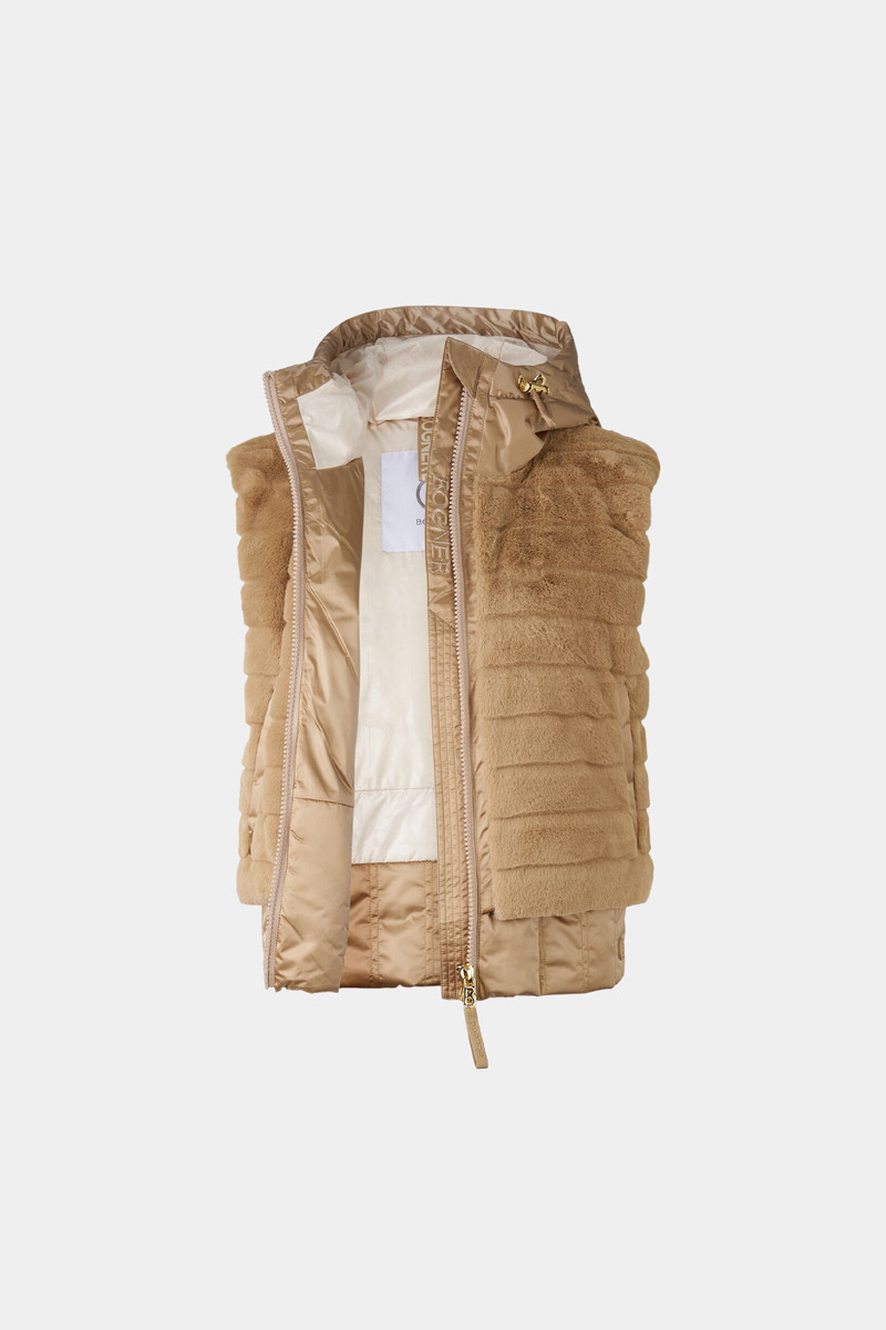 Yumi fur vest in Beige 7