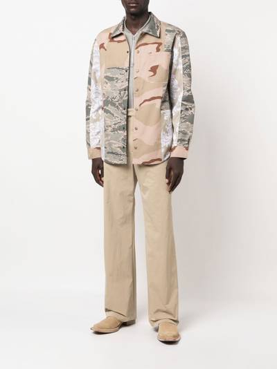 Marine Serre camouflage-print panelled shirt jacket outlook
