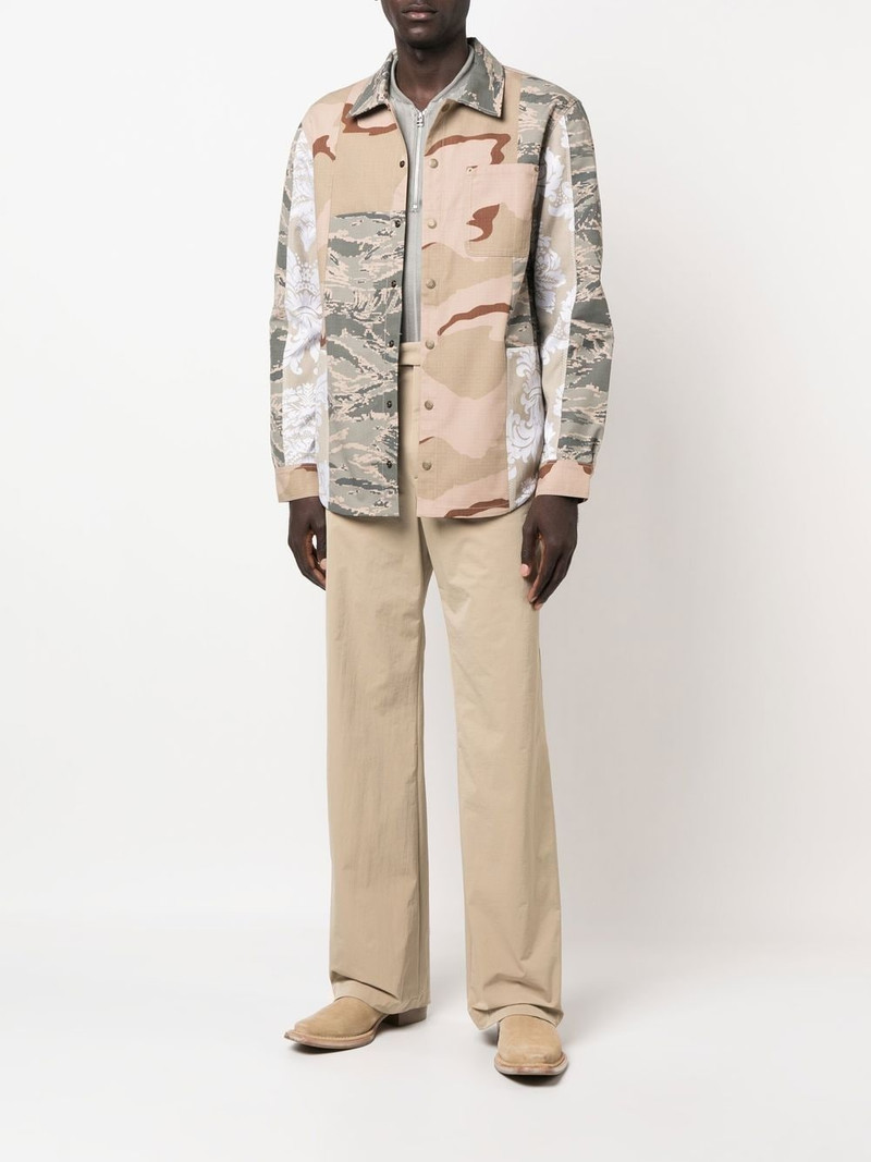 Marine Serre camouflage-print panelled shirt jacket outlook