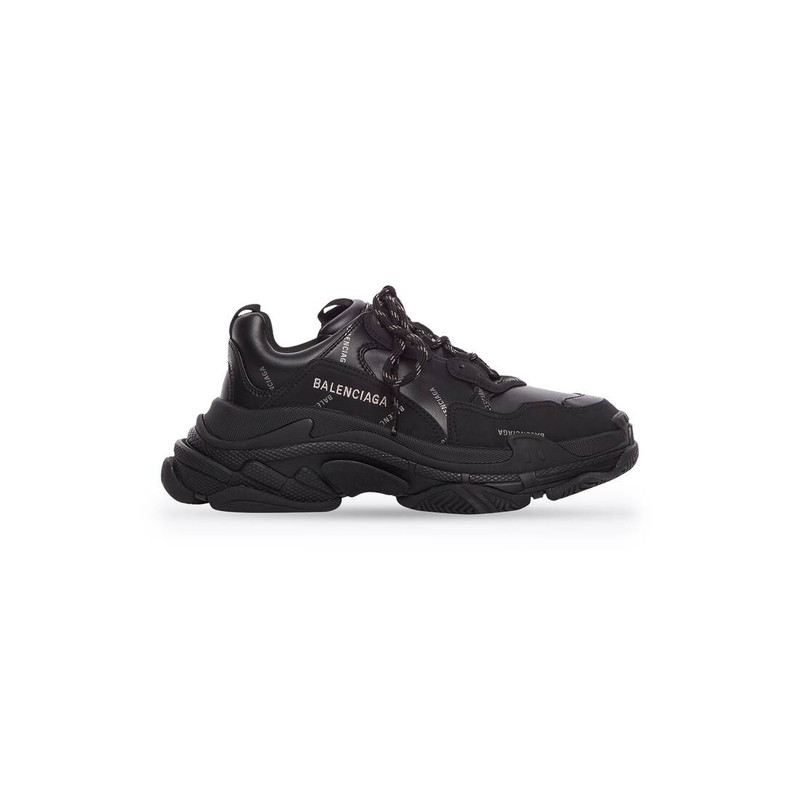 Men's Triple S Sneaker Allover Logo in Black - 1