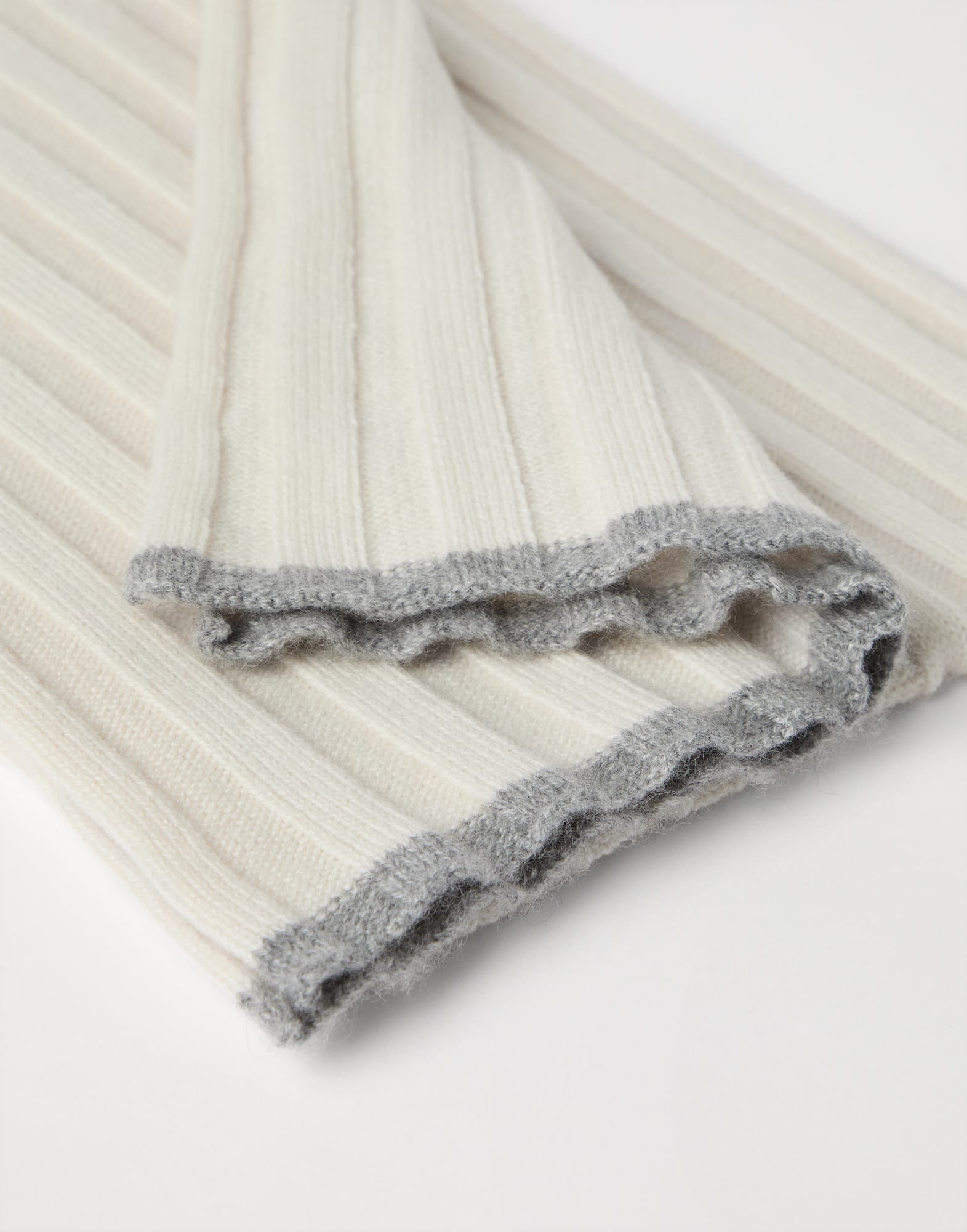 Cashmere rib knit scarf - 3