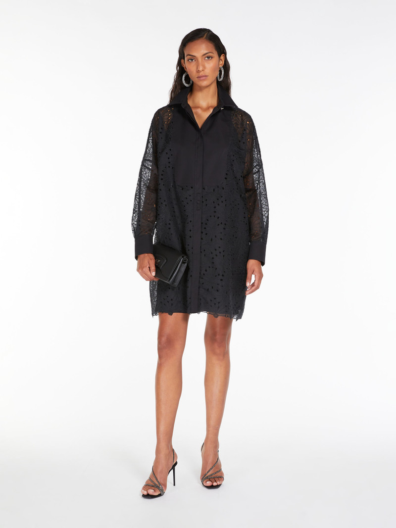 Max Mara VENERE Tuxedo dress in broderie anglaise outlook