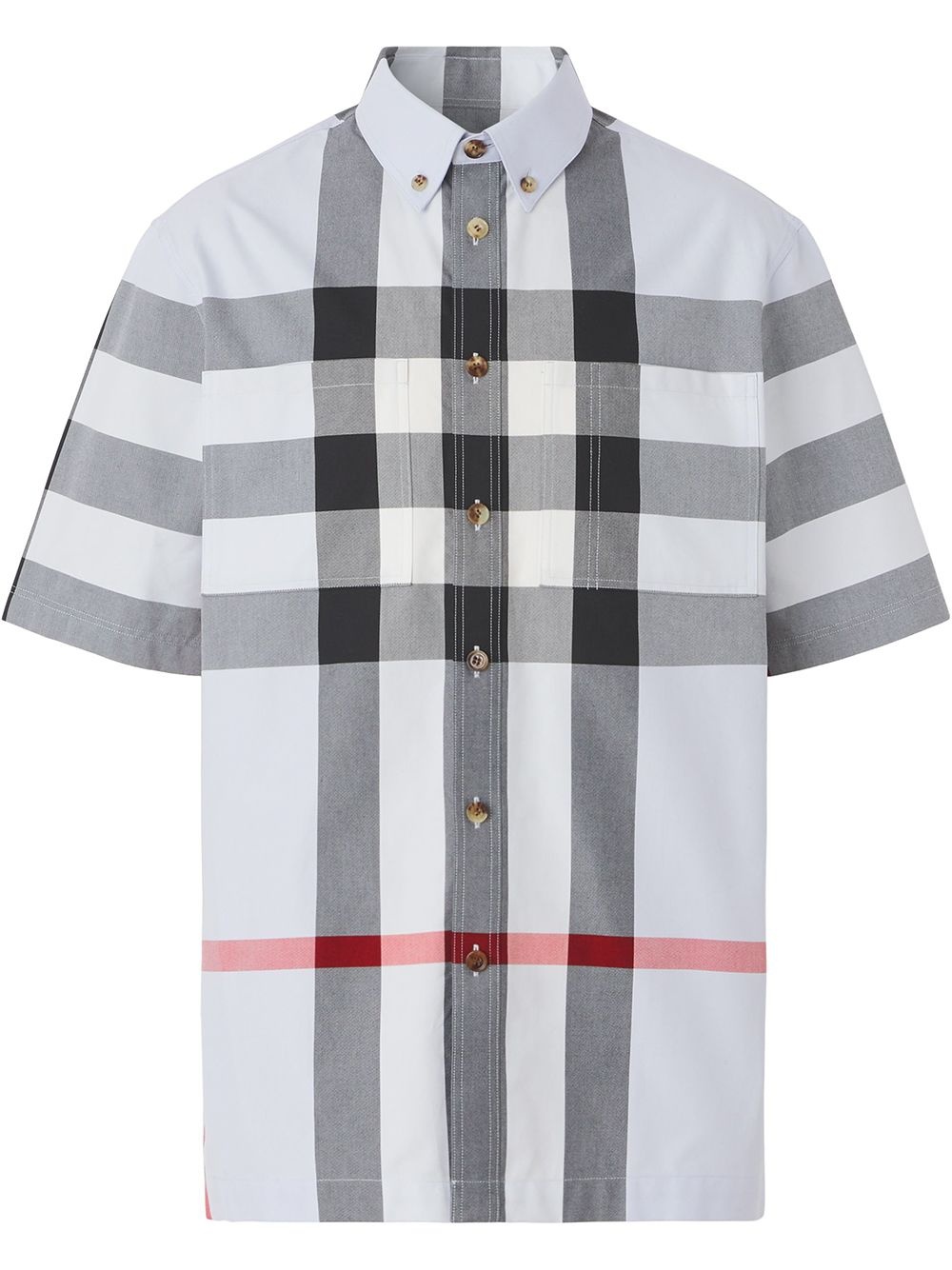 check-print cotton shirt - 1