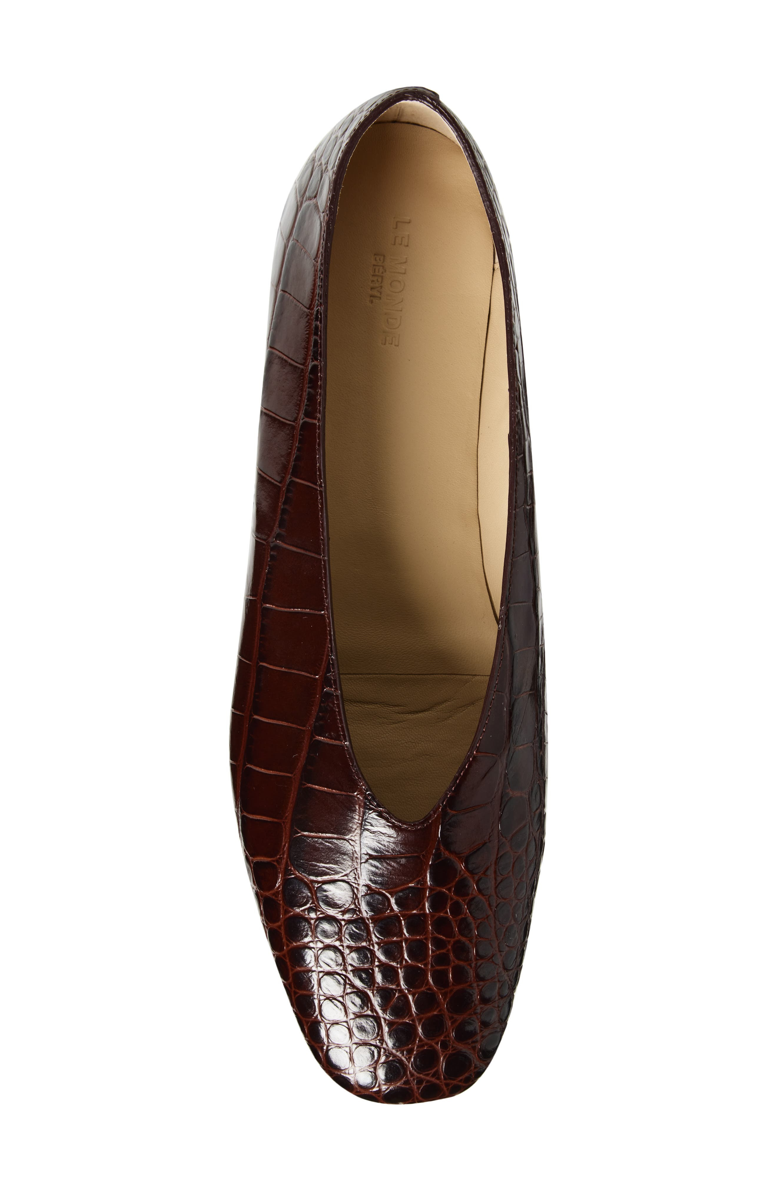 Le Monde Beryl Regency Croc Embossed Flat in Coco Brown at Nordstrom - 5