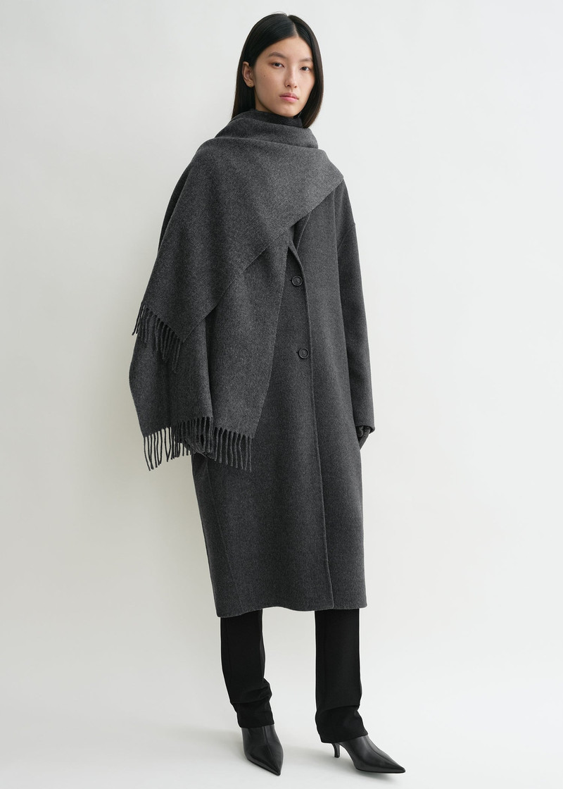 Classic wool scarf dark grey mélange 1