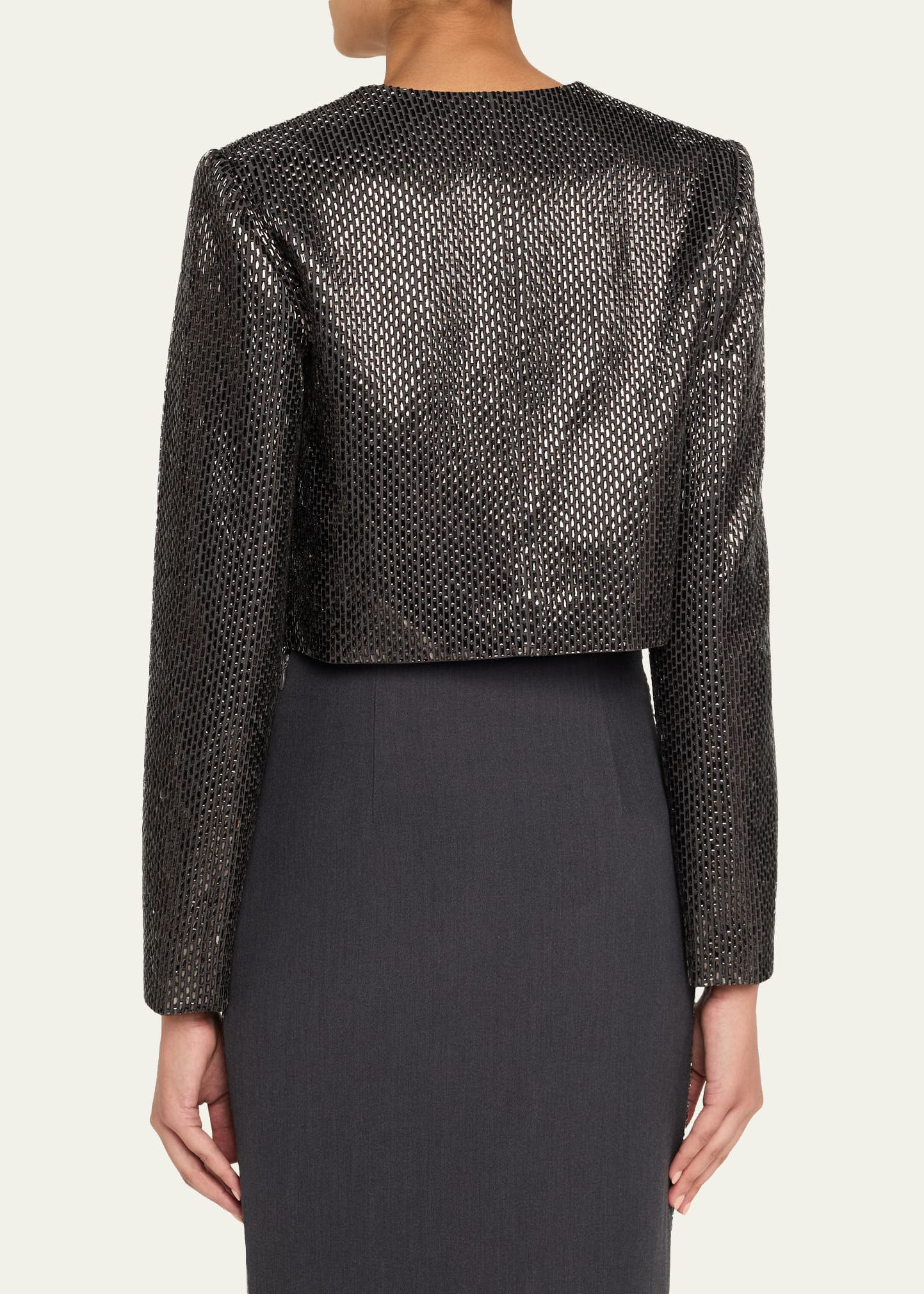 Diamante Crepe Bolero Jacket - 3