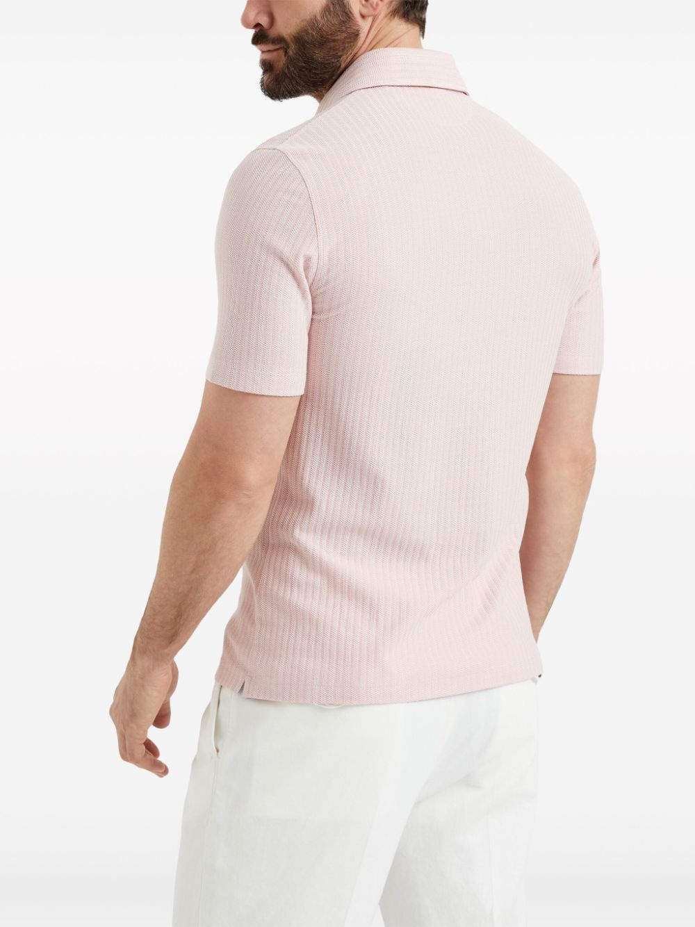 ribbed-knit polo shirt - 4