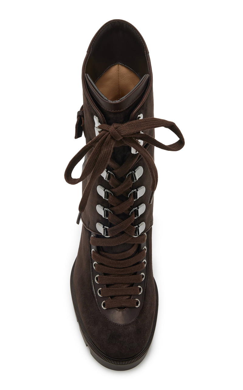 Christian Louboutin New Macademia 100mm Leather Ankle Boots brown outlook