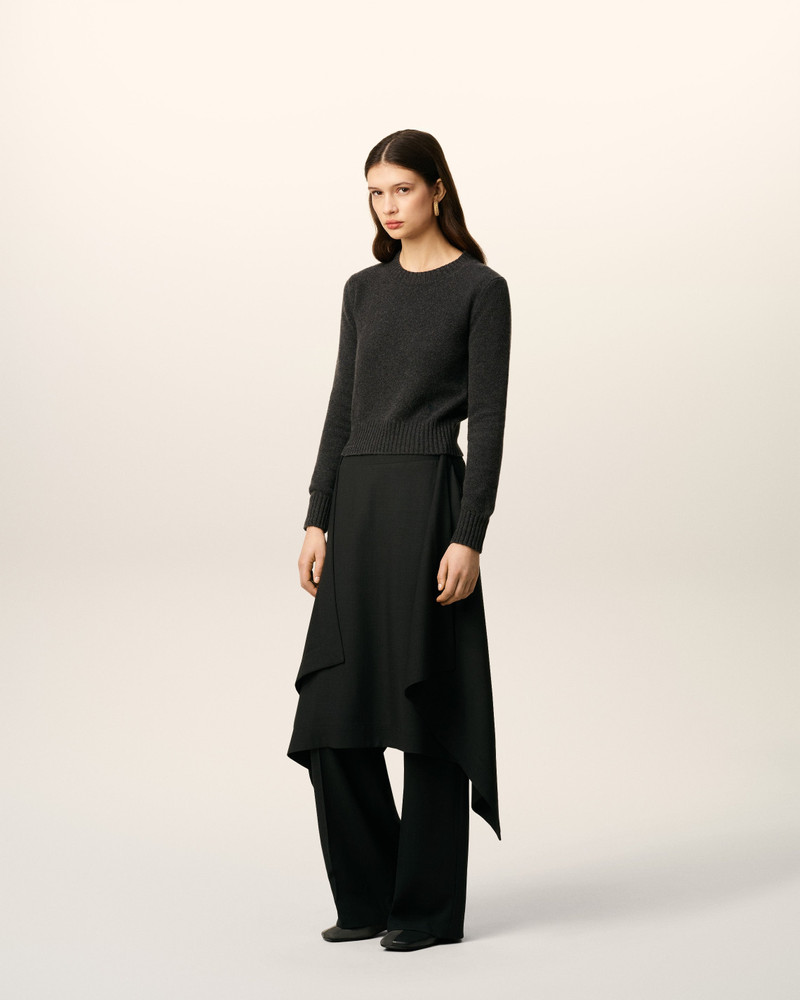 BLACK WOOL SKIRT TROUSERS 6