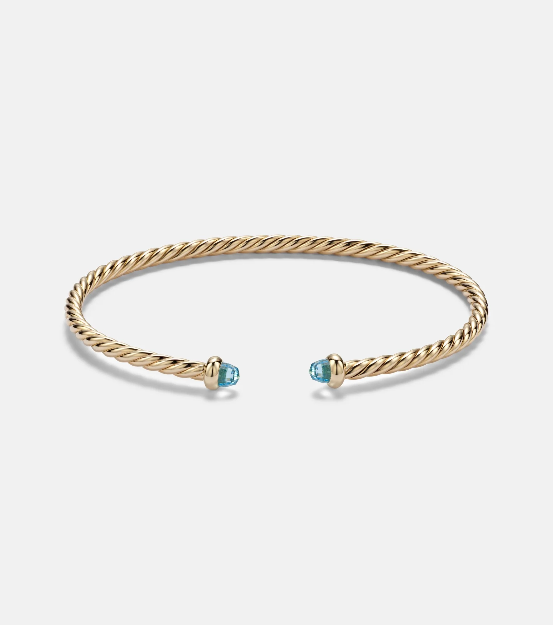 Cablespira® Flex Micro 18kt gold cuff bracelet with topaz - 1