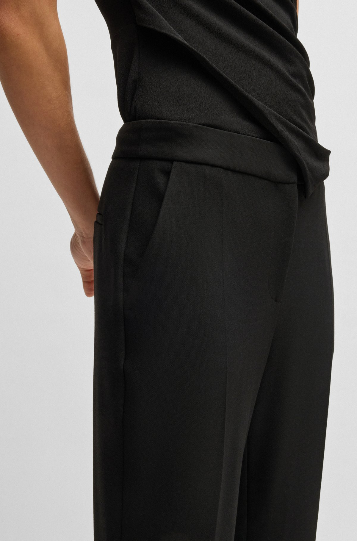 SLIM-FIT TROUSERS WITH BOOTCUT LEG - 5