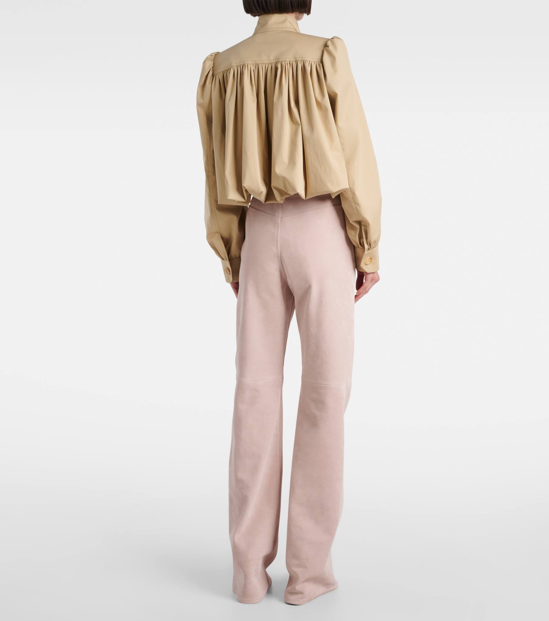 Gathered cotton gabardine jacket - 3