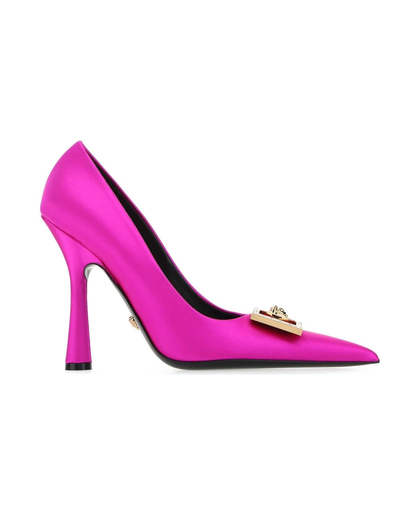 Fuchsia Satin Pumps - 1