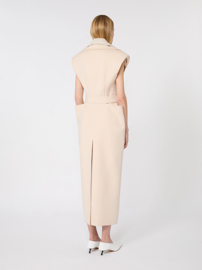 BOSSO Sleeveless pure double wool coat - POWDER 4