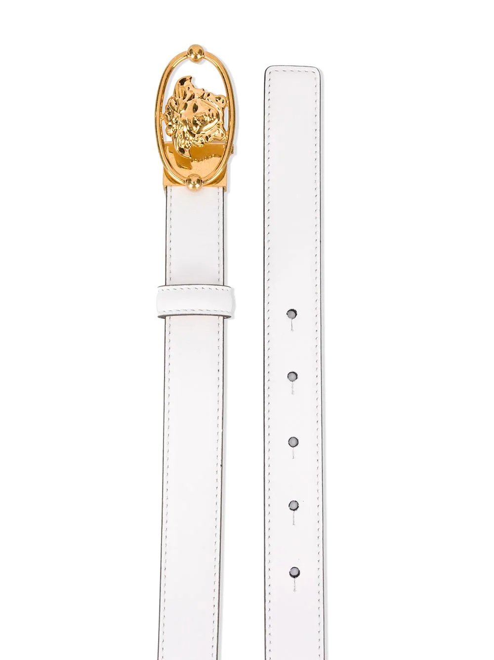 Medusa buckle leather belt - 2