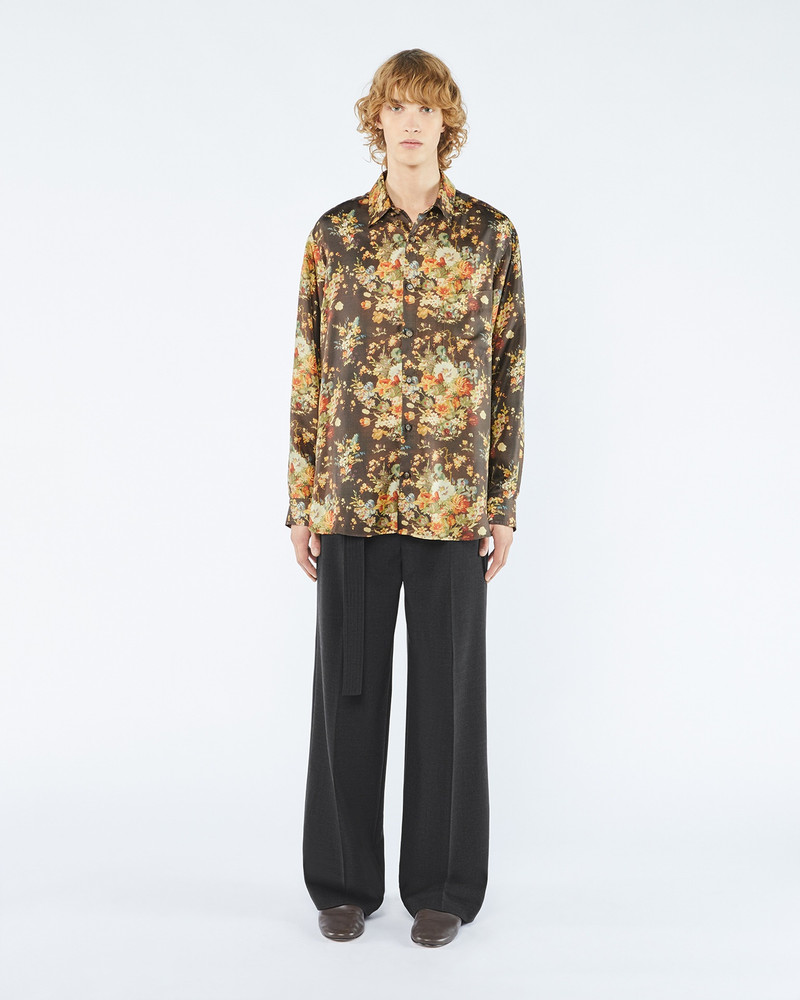 JARI - Printed twill silk pants - 20s floral 1