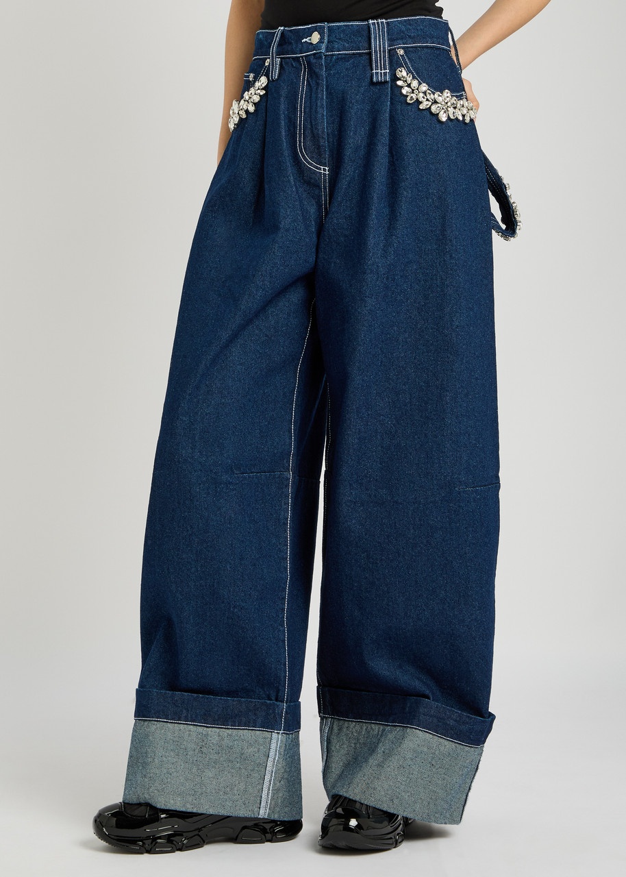 Simone Rocha Wide-leg Crystal-embellished Jeans - 2