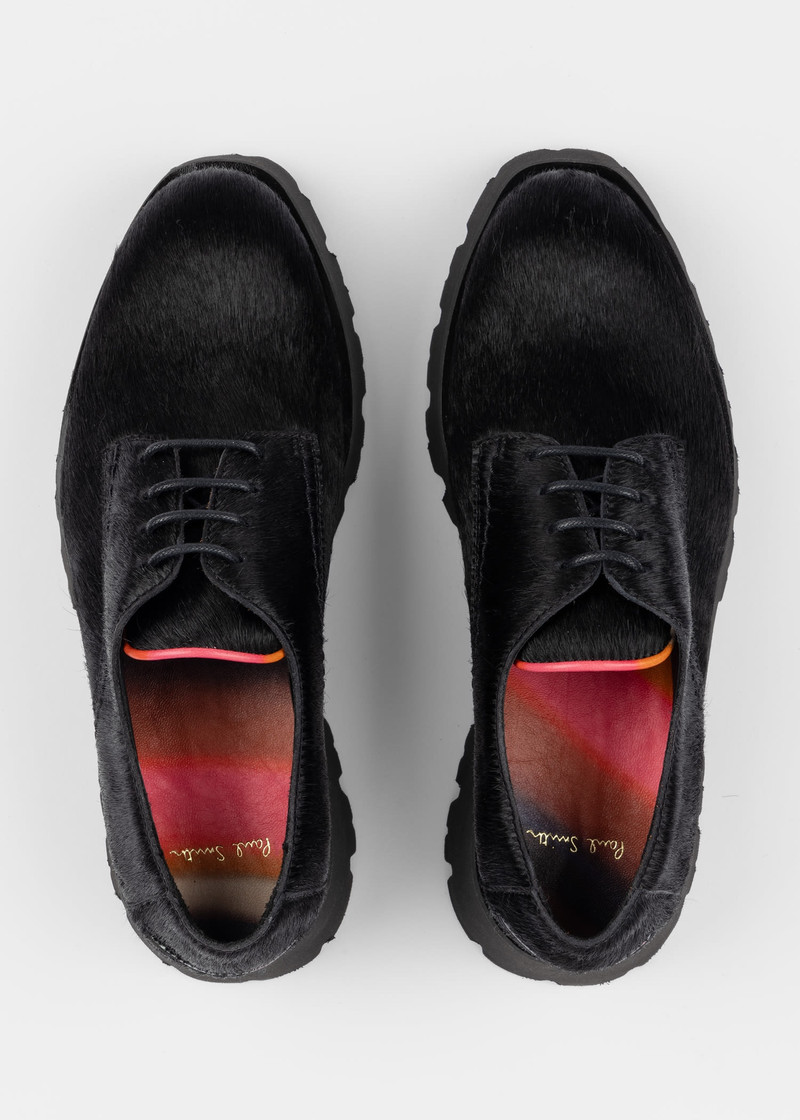 Black Fur 'Dawn' Lace Up Shoes 5
