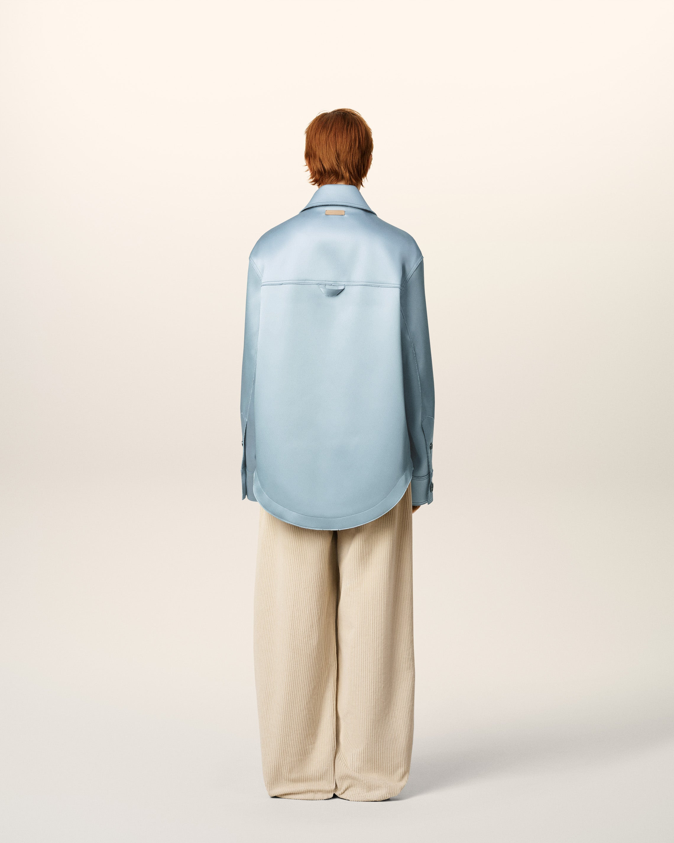 BLUE SATIN AMI DE COEUR BUTTONED JACKET - 5
