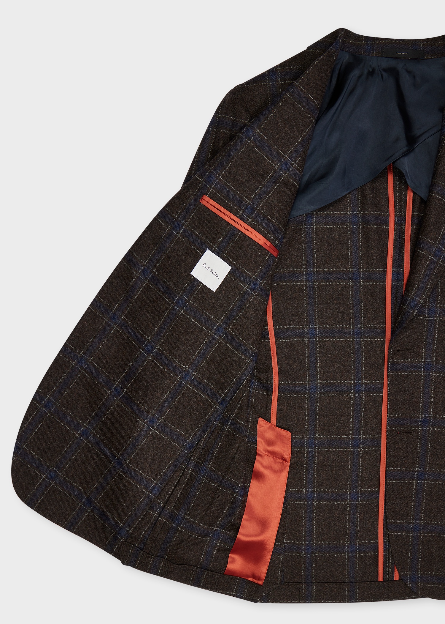 Dark Brown Check Wool-Cashmere Buggy-Lined Blazer - 4