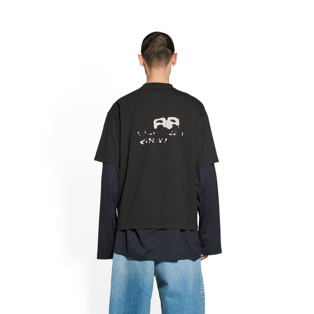 BALENCIAGA Hand-drawn Bb Icon T-shirt Medium Fit in Black