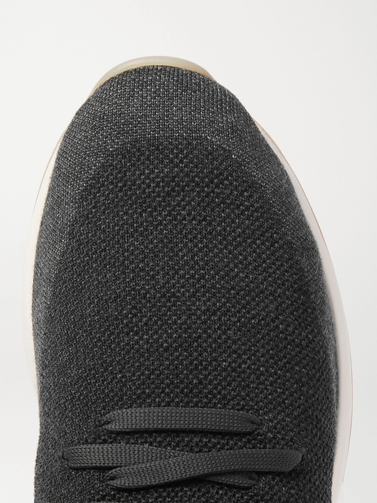 360 Flexy Walk Leather-Trimmed Knitted Wish Wool Sneakers Gray - 5