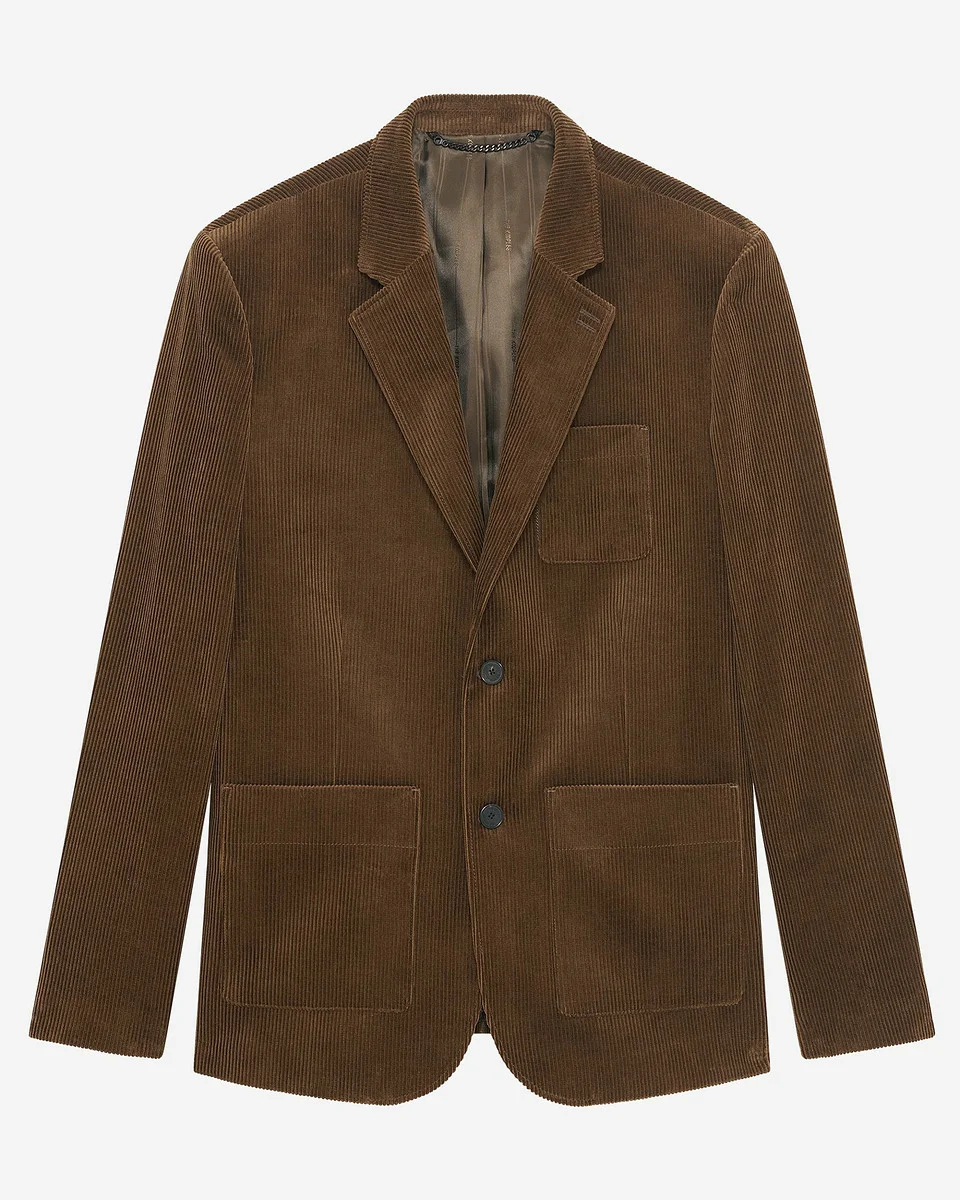 BROWN CORDUROY SUIT JACKET - 1