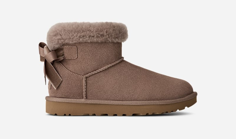 ® Women's Mini Bailey Mixed Bow Suede Classic Boots in Caribou 1
