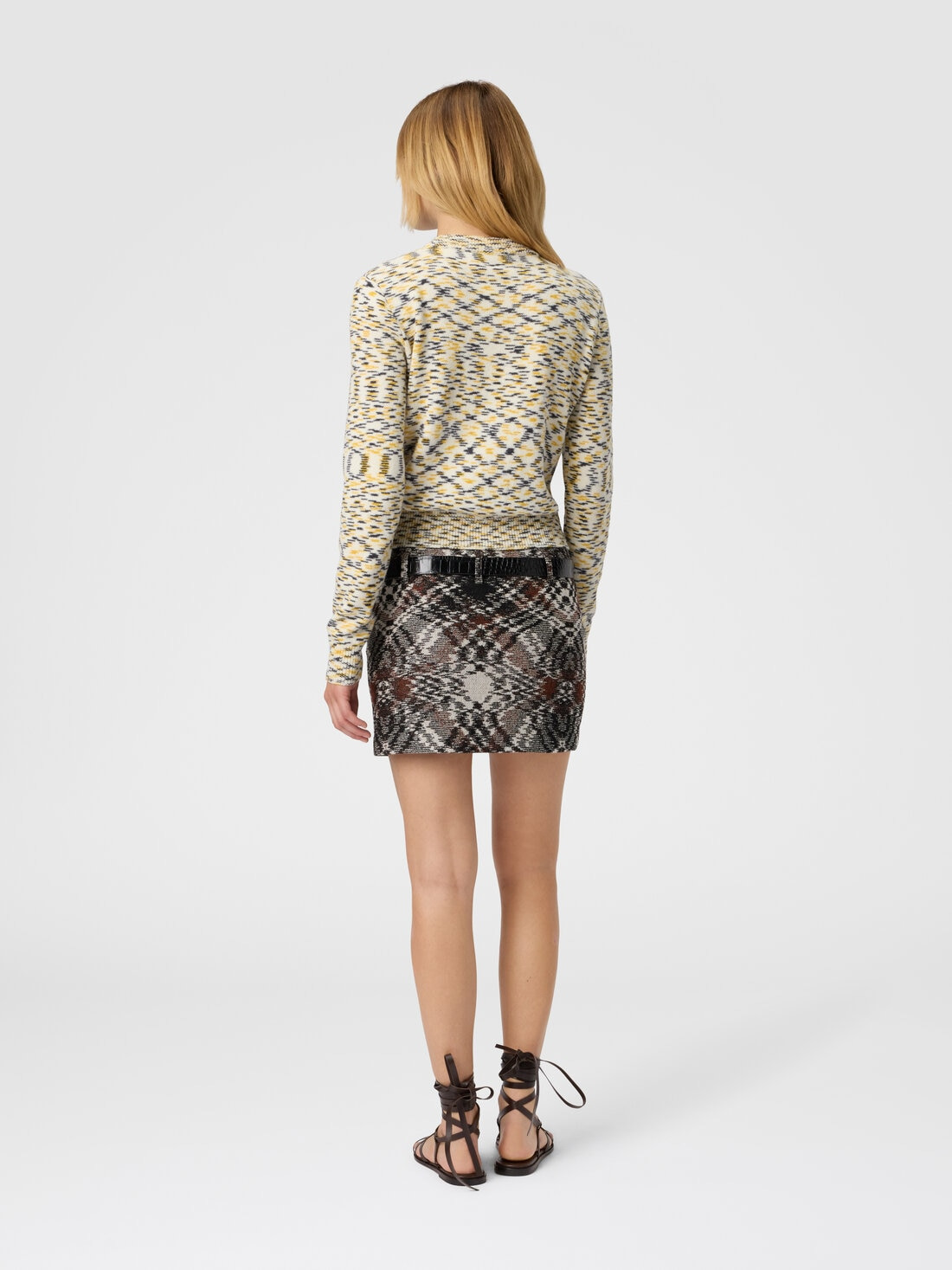 Crew Neck Sweater with Flame Pattern - 3