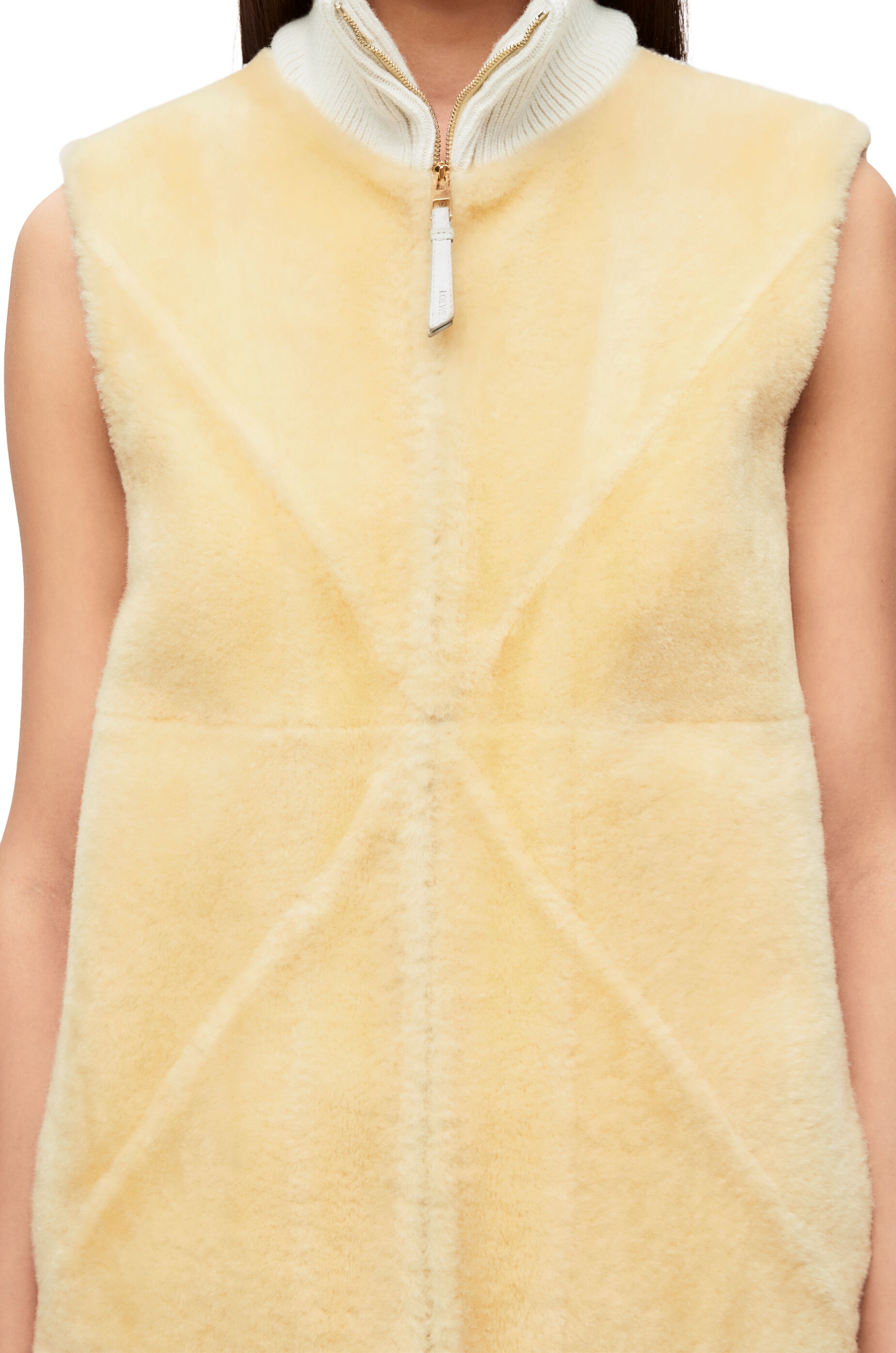 Puzzle Fold vest in shearling and wool - 5
