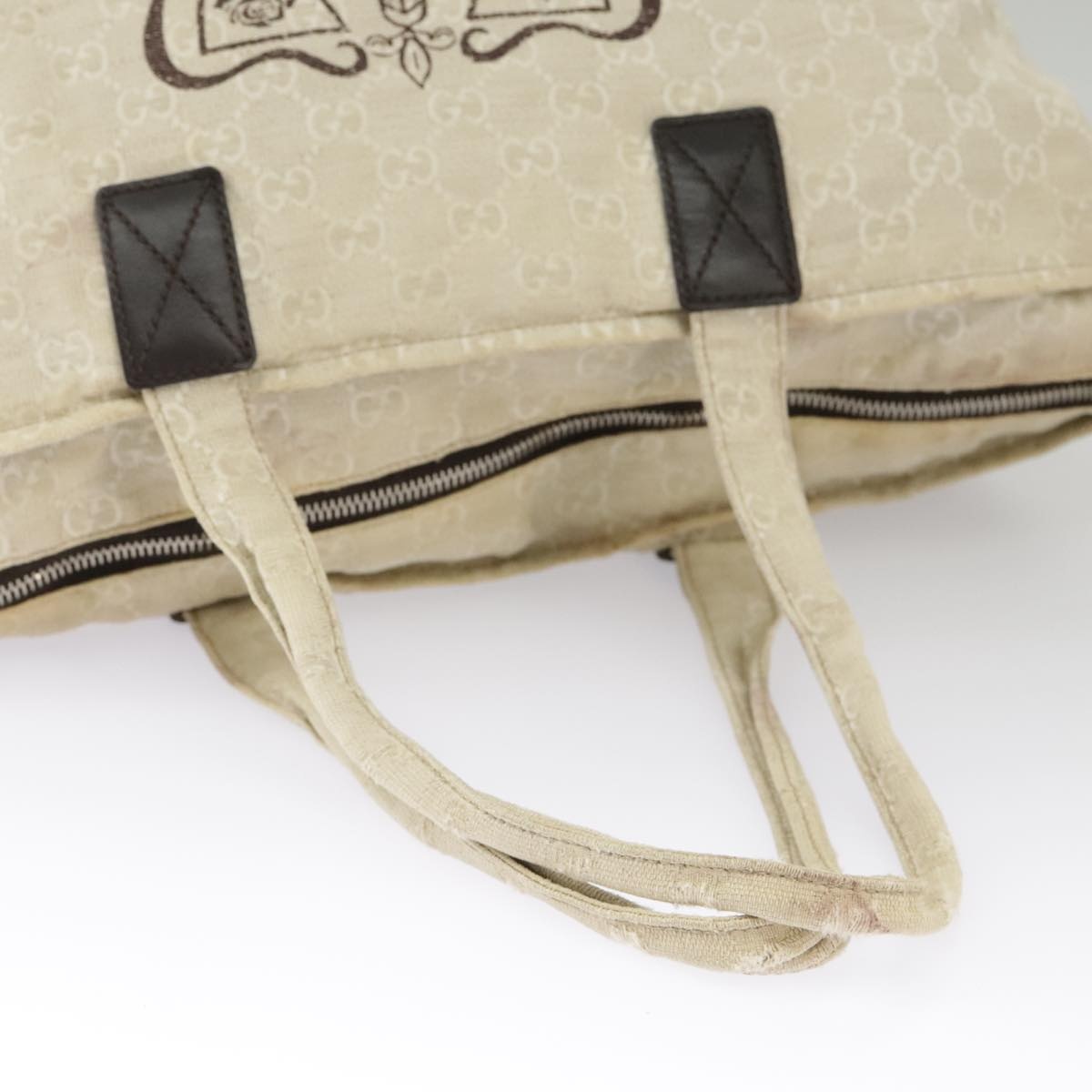 GUCCI GG Canvas Tote Bag Beige Silver - 9