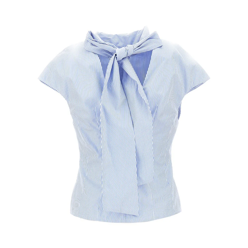 'ARIELLE' STRIPED POPLIN TOP - 1