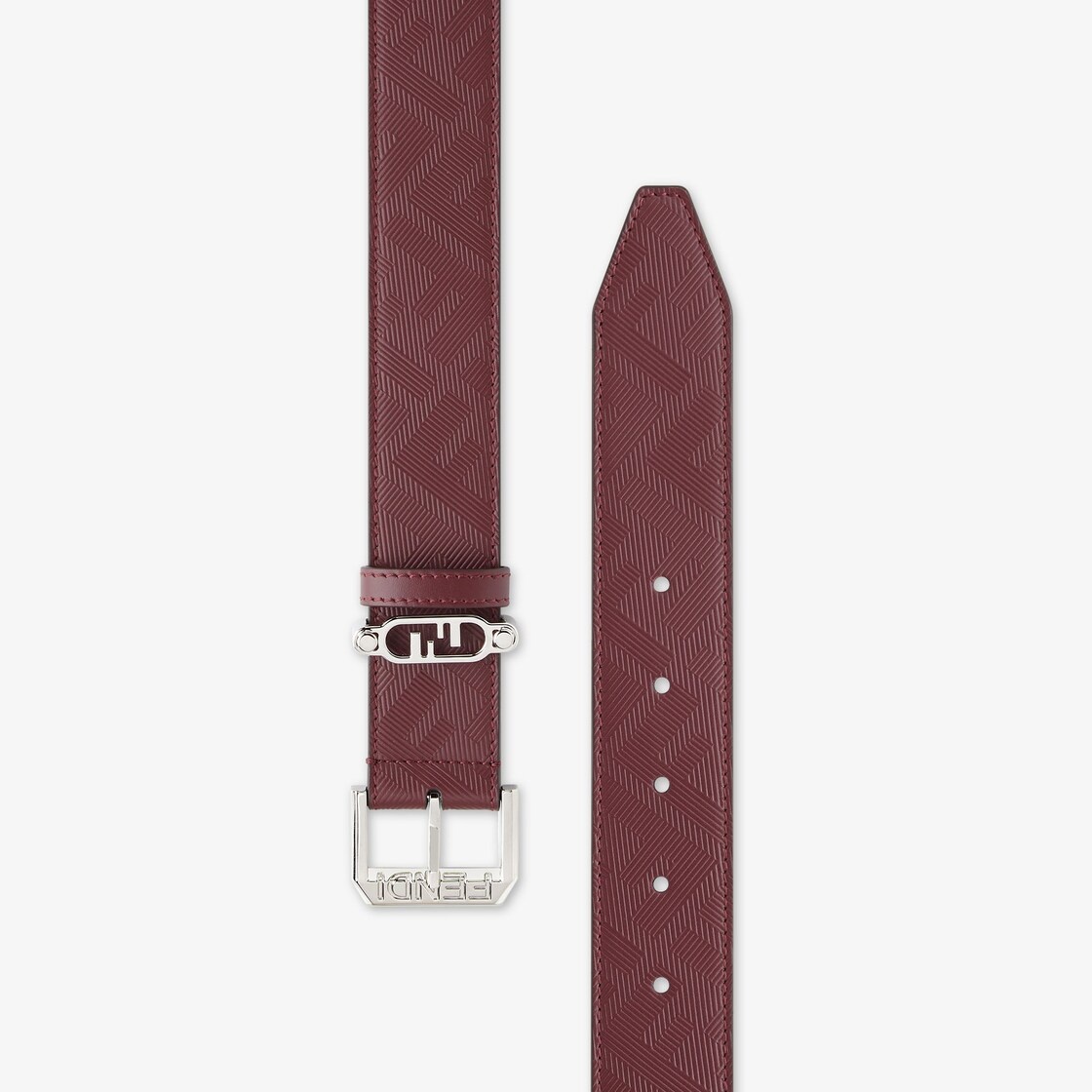 Burgundy leather belt - 2