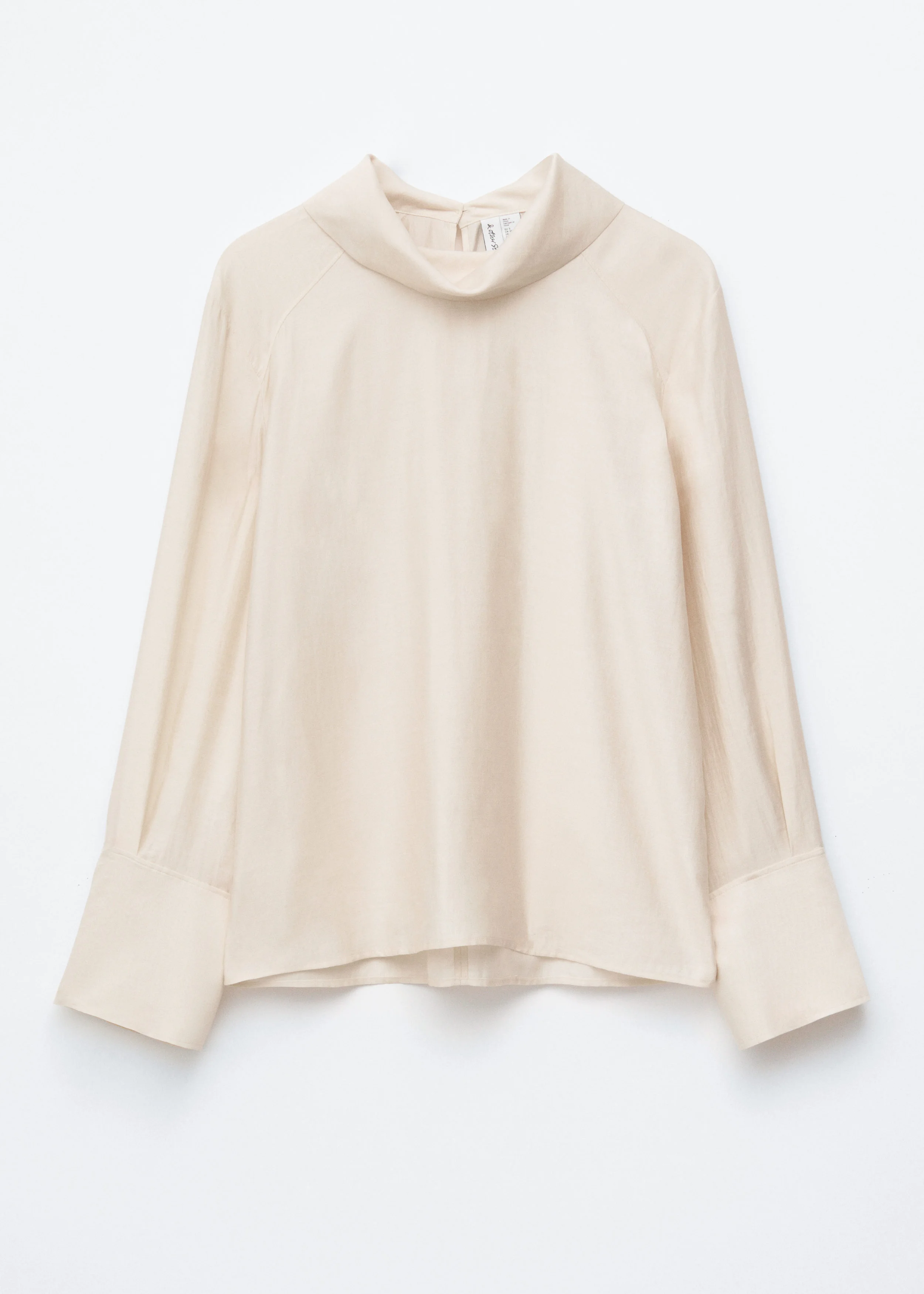 Folded Stand-Collar Blouse - 1