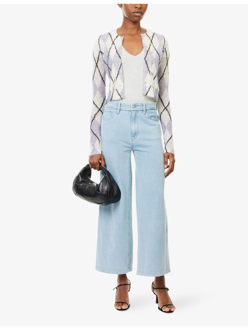 GOOD AMERICAN Good Skate Jeanius Crop-Leg Cotton-Jersey Trousers outlook