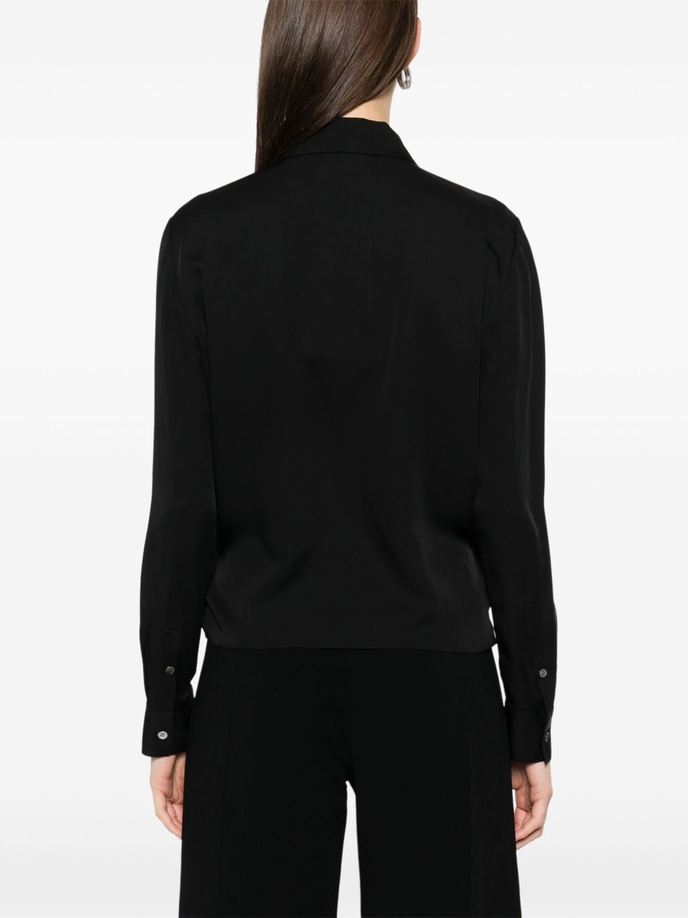 peak-lapel wrap blouse - 4