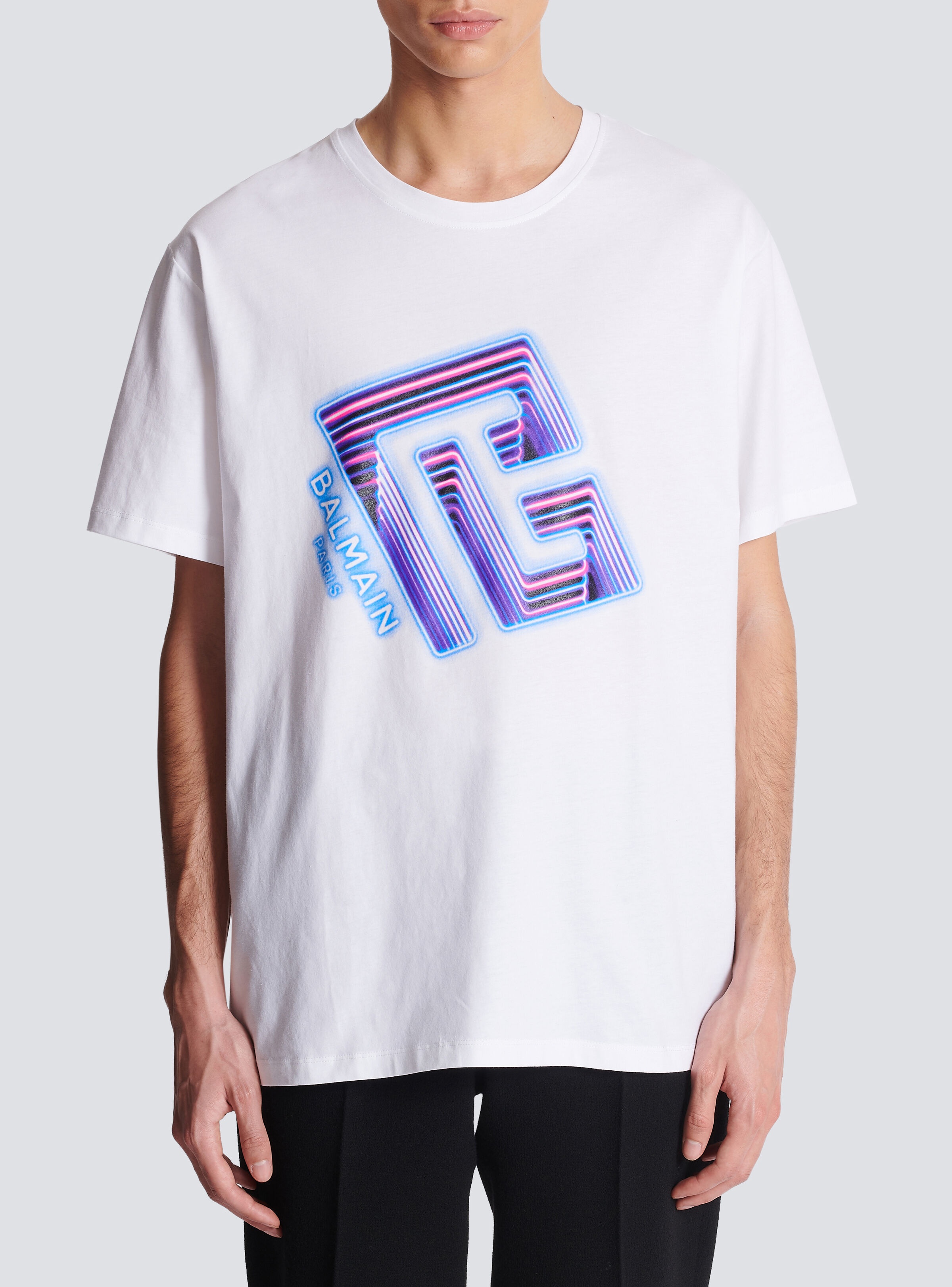 T-shirt with neon printed labyrinth logo - 5