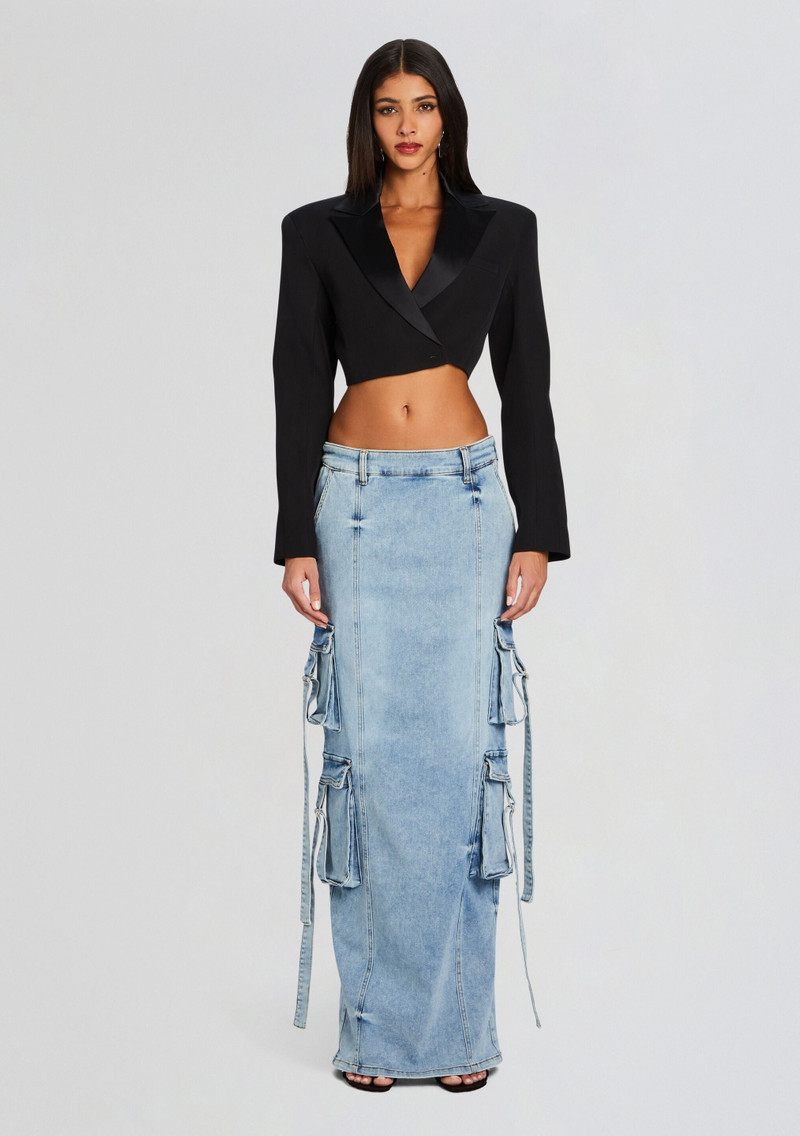 RETROFÊTE CERISE CARGO DENIM SKIRT outlook