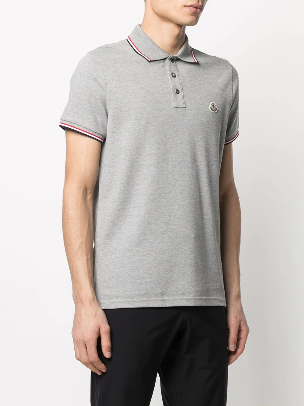 tricolour-trim piqué polo shirt - 3