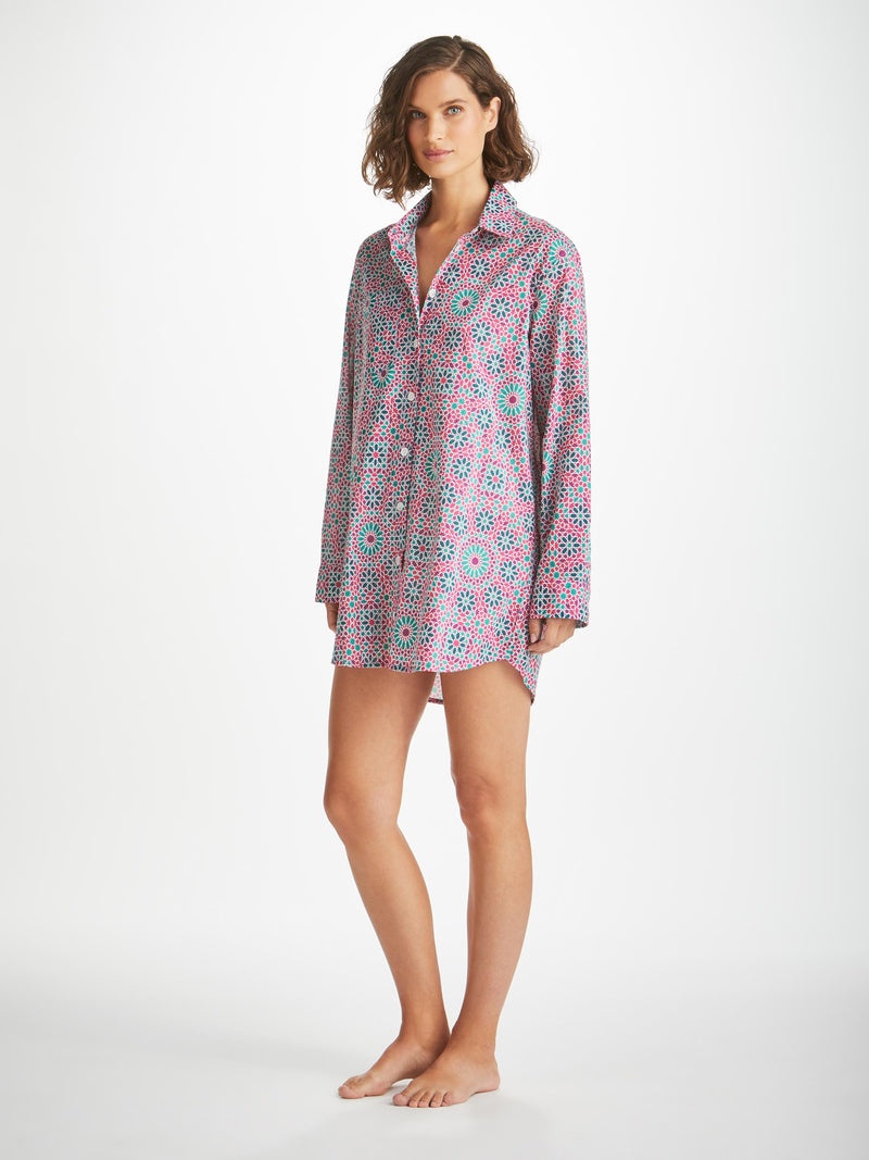 Women's Nightshirt Ledbury 69 Cotton Batiste Pink - 3