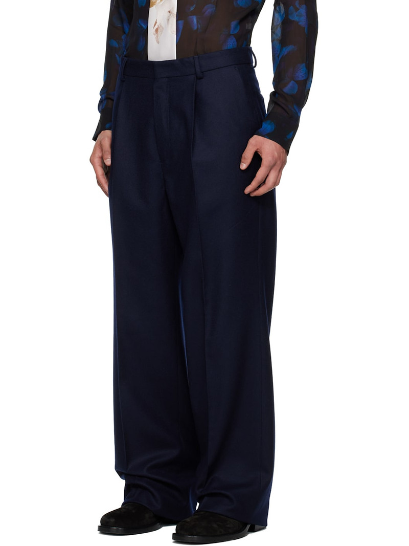 Dries Van Noten Navy Loose Fit Suit outlook