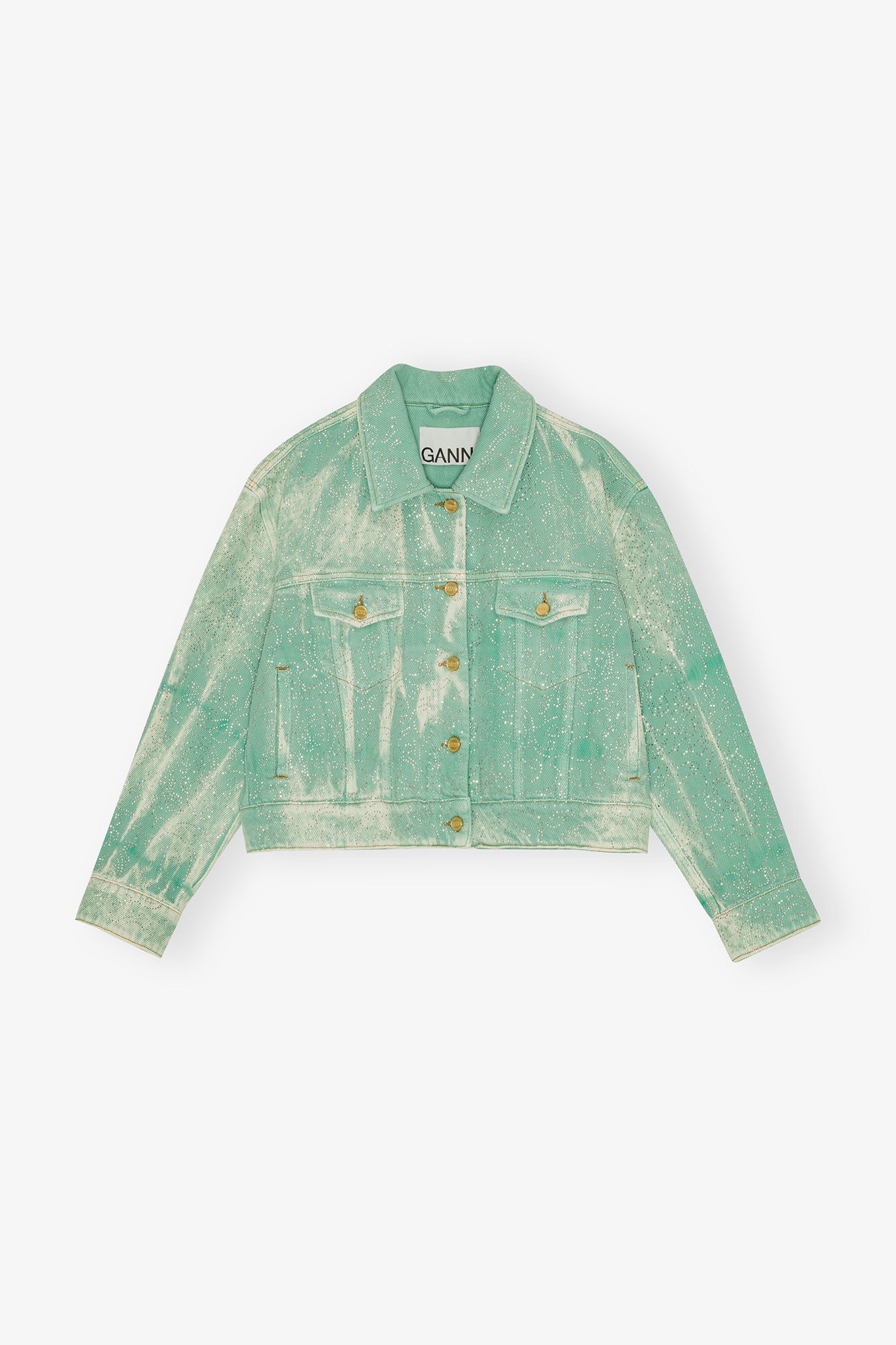 GREEN WASHED DENIM JACKET - 1