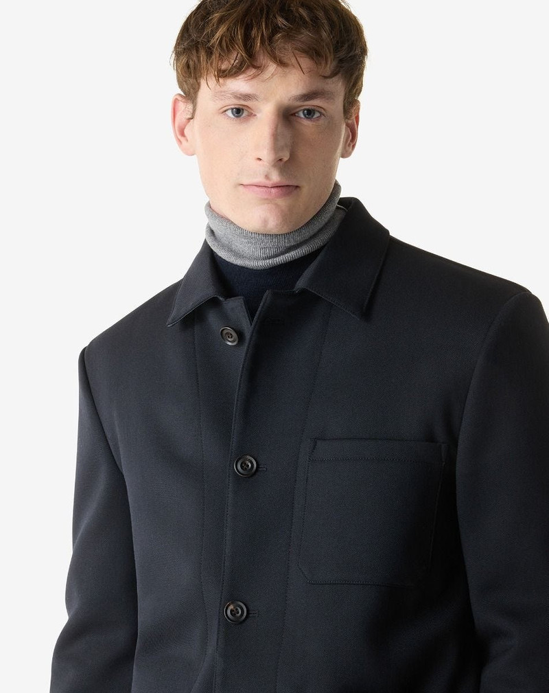 Blue stretch technical wool jacket 4