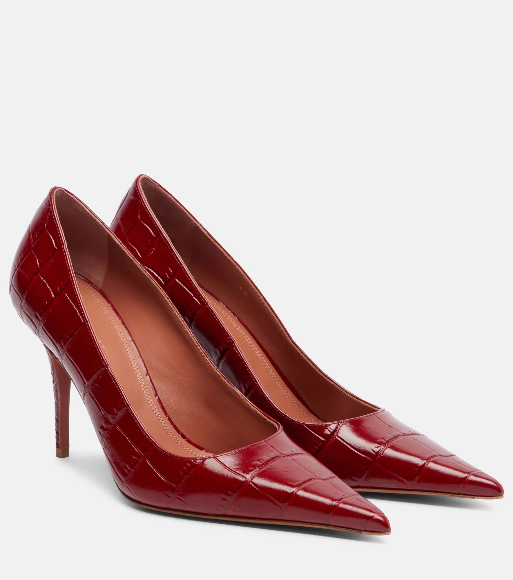 Barbara 90 croc-effect leather pumps - 1