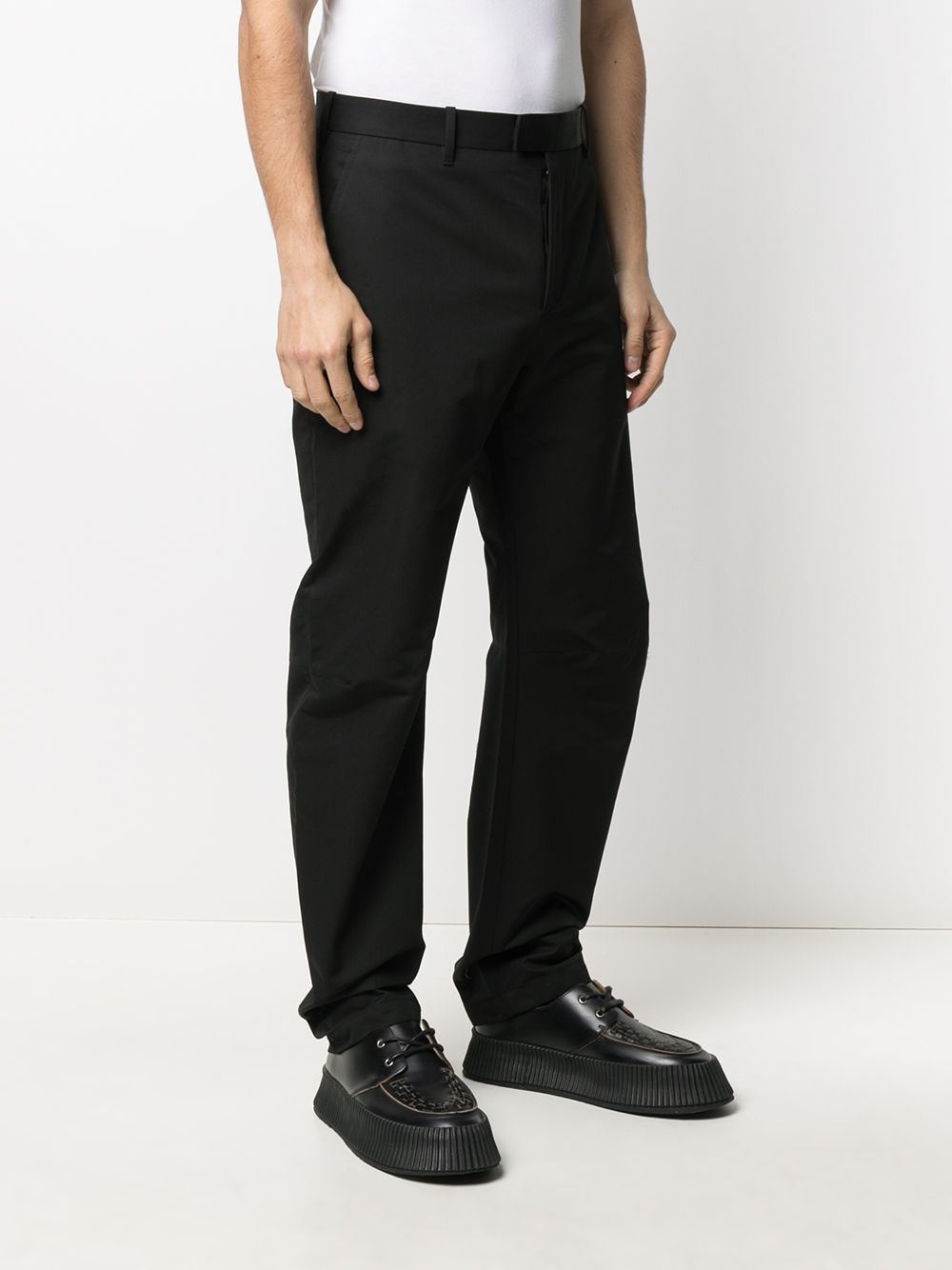 cotton straight-leg trousers - 3